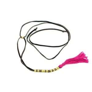 Tulum Necklace Pink Tassel - Soul Makes NWT